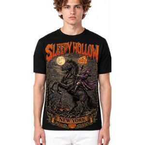 Headless Rider Tee front: design printed on chest