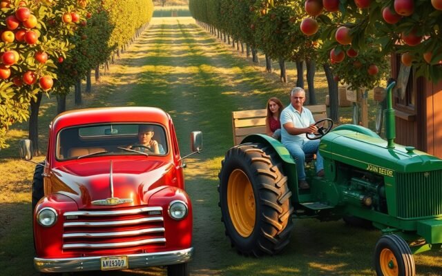 Truck and tractor weekend at Harvest Moon orchard