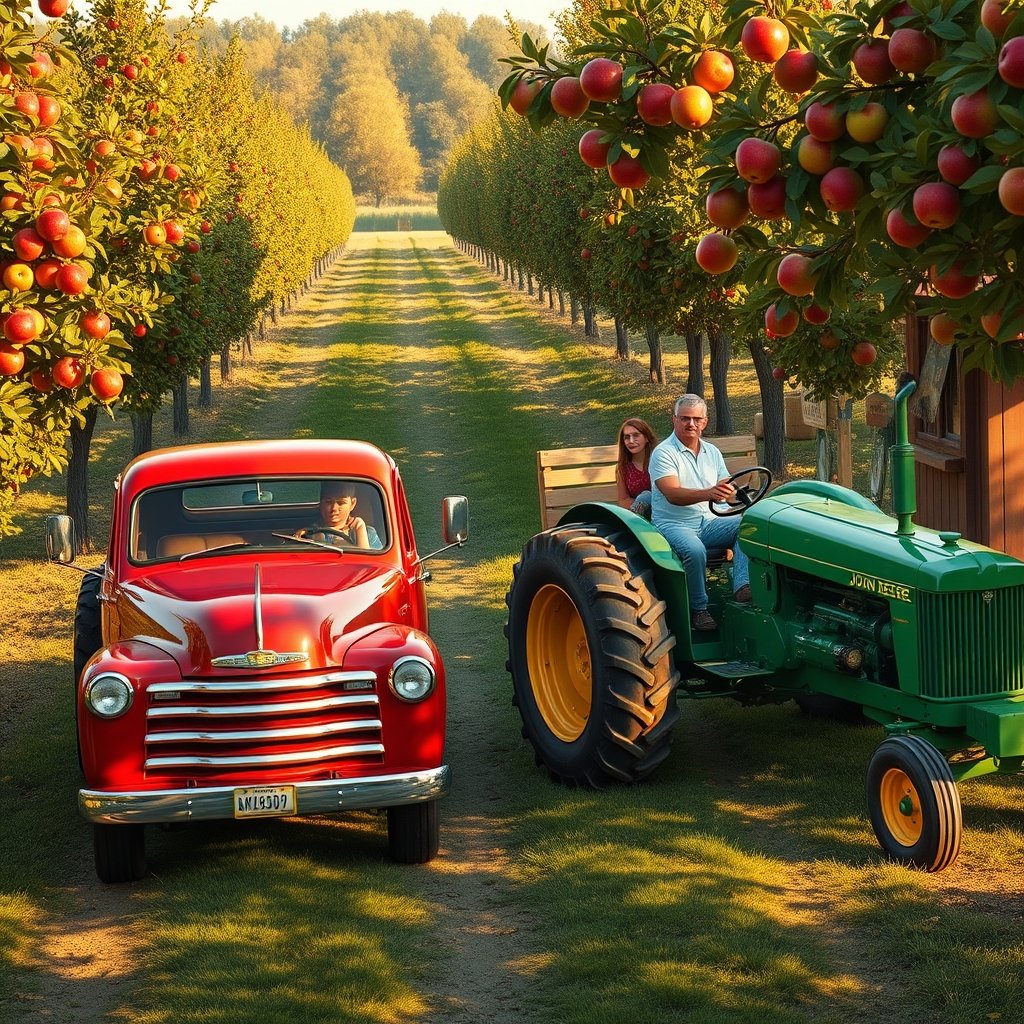 Truck and tractor weekend at Harvest Moon orchard