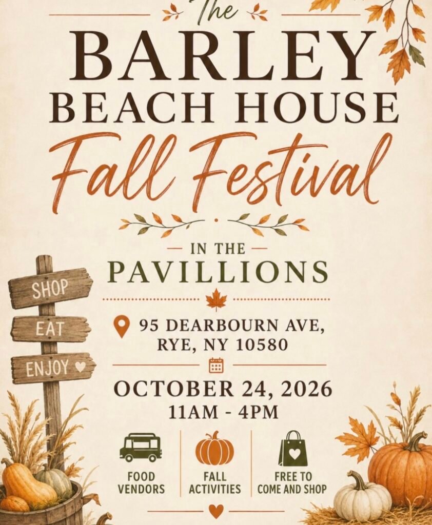 Barley Beach House Fall Festival in the Pavilions, Rye, October 24, 2026