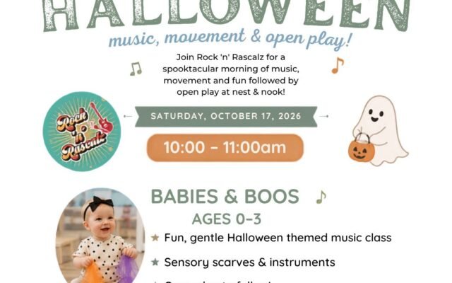 Babies & Boos: Halloween Music, Movement & Open Play at nest & nook — October 17