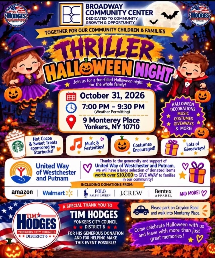 Thriller Halloween Night at Broadway Community Center, Yonkers — October 31